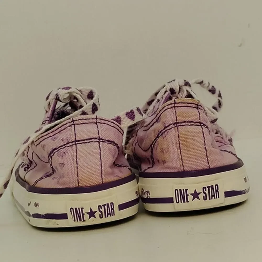 Converse One Star Toddler Girls Purple Bedazzled Sneakers - Size 8T